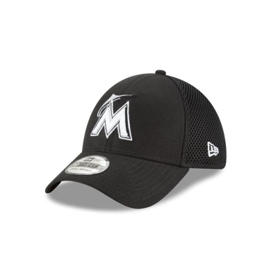 Sapca New Era Miami Marlins MLB Neo 39THIRTY Stretch Fit - Negrii